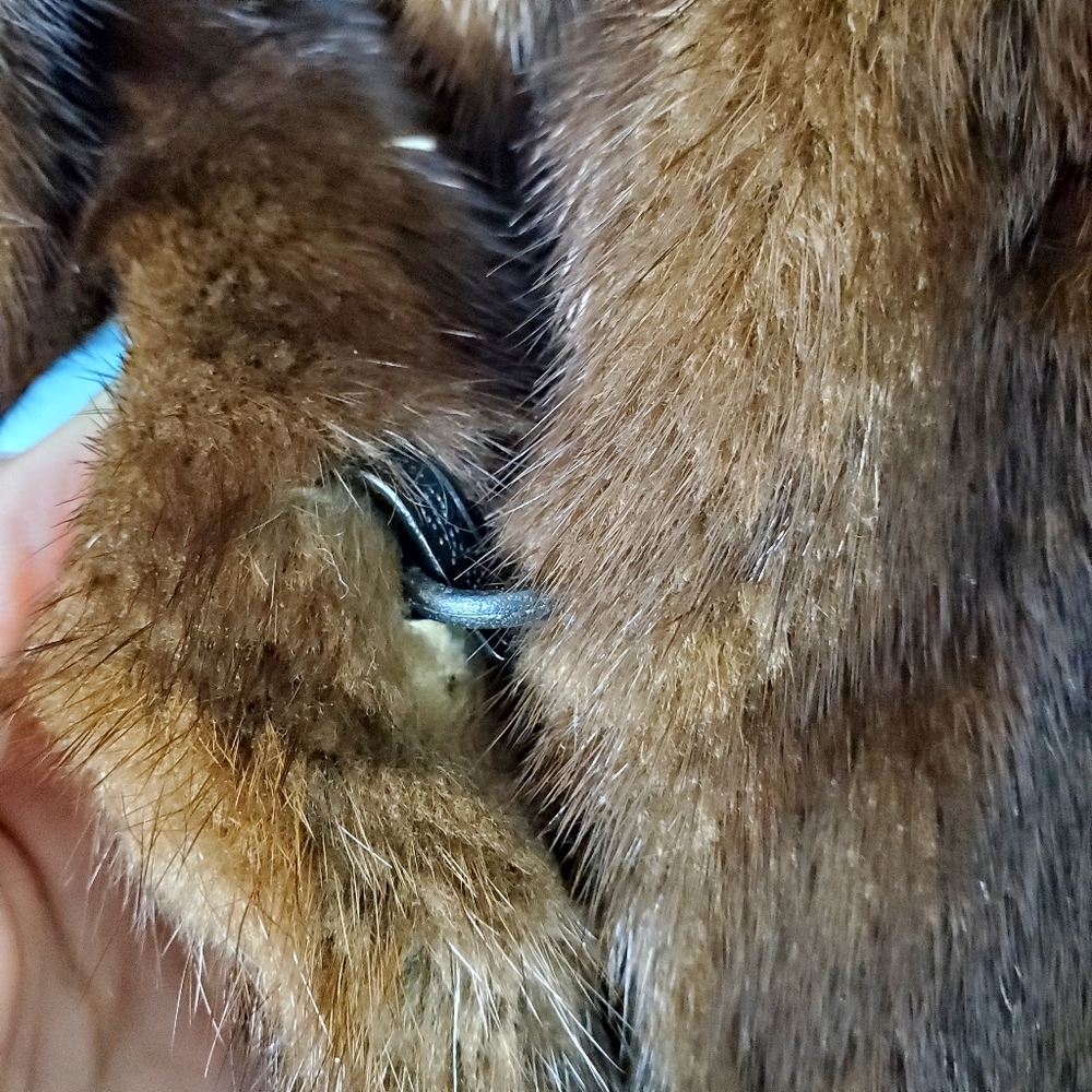 Vintage Brown Mink Real Fur Winter Short Coat - Picture 10 of 14